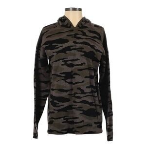 NWT Tahari Brown Camo Hoodie Sweater S Stretch Knit Pullover Long Sleeve Relaxed